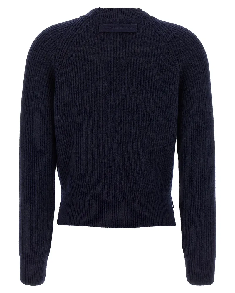 Victoria Beckham Women's Blue Wool Cardigan Clothing Navy