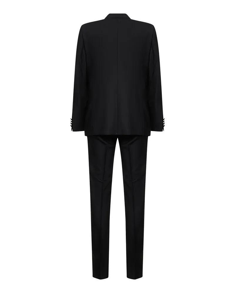 Dolce & Gabbana Men's Tuxedo Suit Three-Piece Black Virgin Wool Suits Black