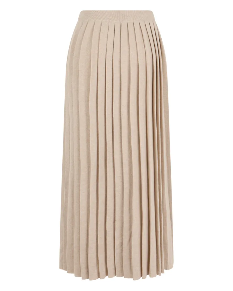 Fabiana Filippi Pleated Virgin Wool Skirt — Beige Beige