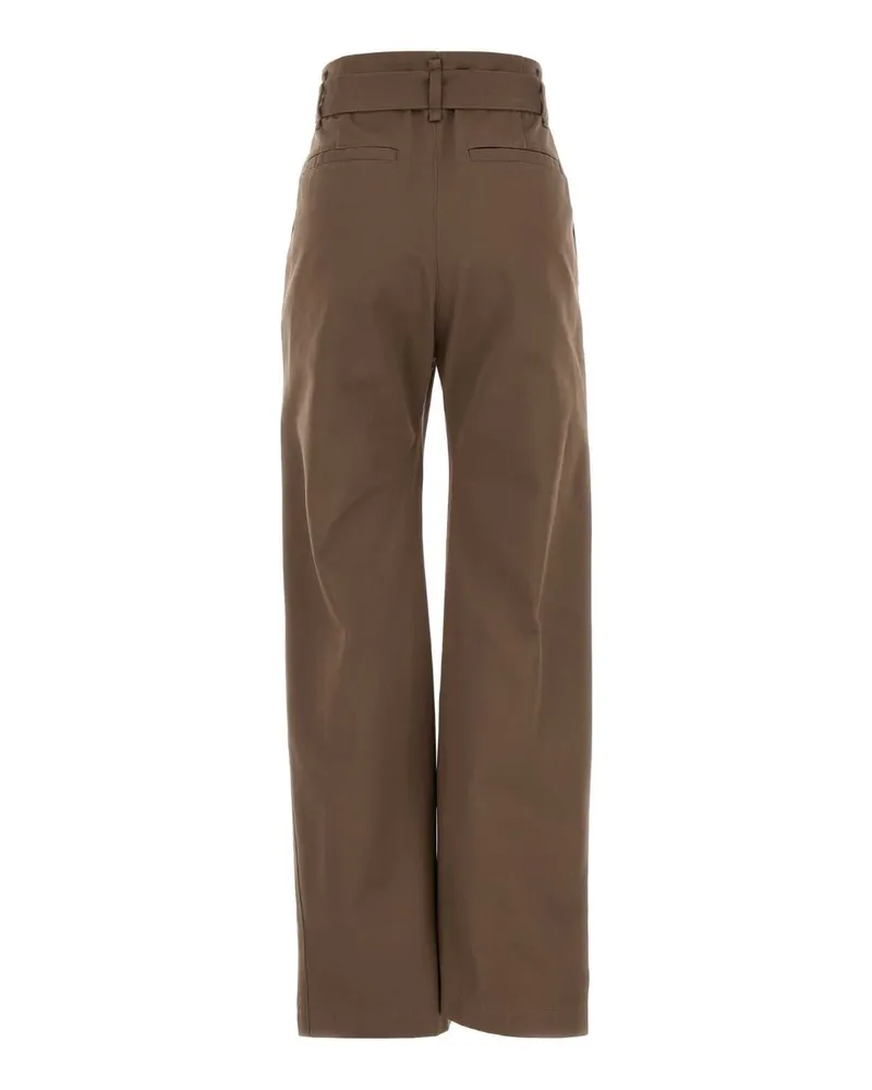 Christophe Lemaire Pleated Wide-Leg Trousers — Brown Brown
