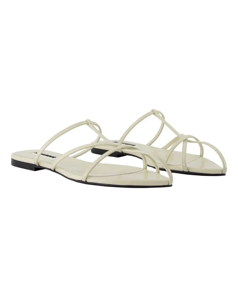 Jil Sander Women's Sandals -  Leather White Goatskin Shoes Flat-Shoes White