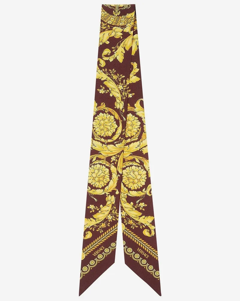 Versace Women's Silk Choker Scarf Multicolour Ties & Bow Brown