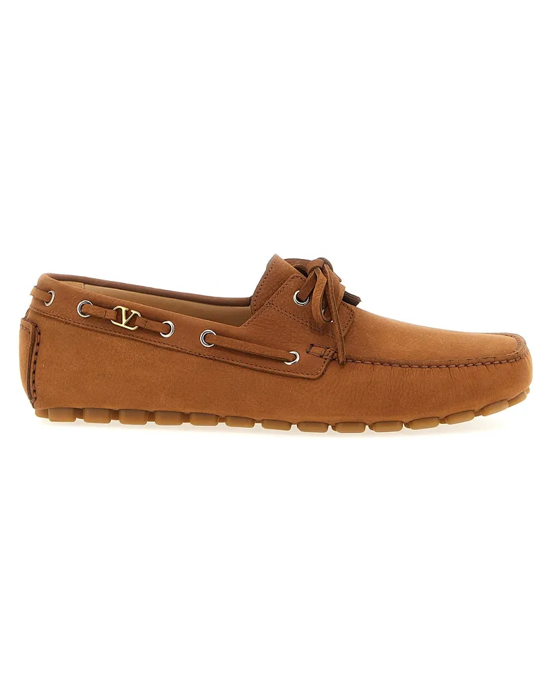 Valentino Garavani Driver Fastaway Loafer — Brown Brown