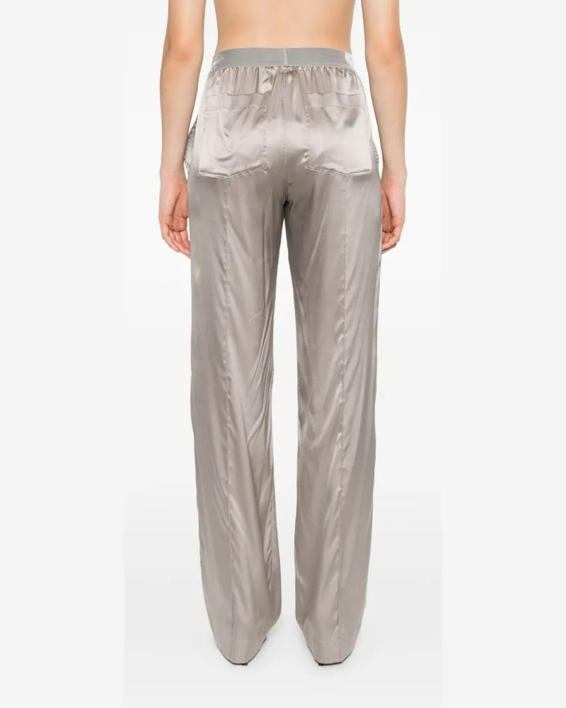 Tom Ford Women's Trousers Silver Silk Silver