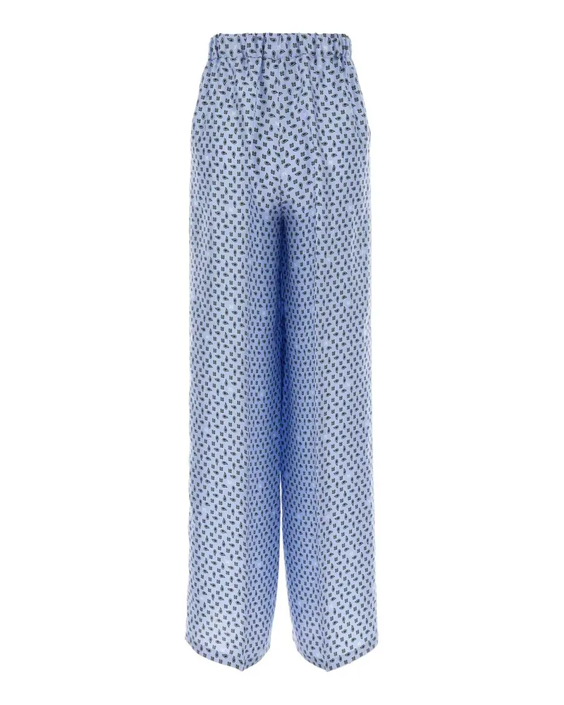 Max Mara Azzurro Exterior: Silk Pantaloni Trousers Blue