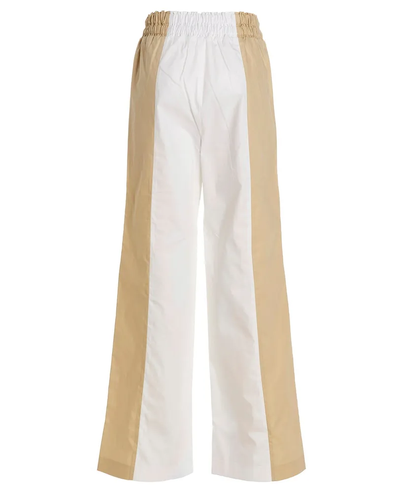 Fabiana Filippi Two-Tone Cotton Trousers — White Cream