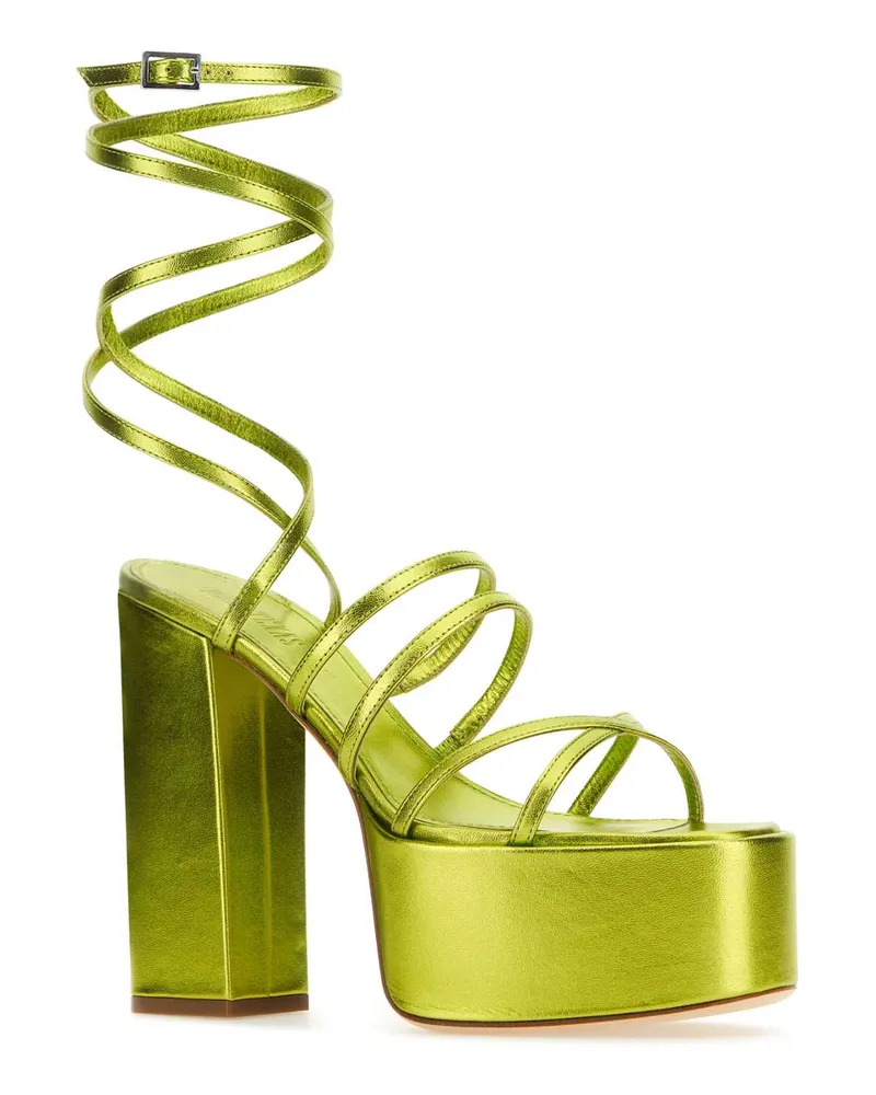 Paris Texas Women's Acid Green Leather Evita Sandals Sandali Green