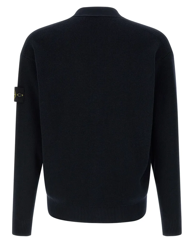 Stone Island Men's Blue Cotton Cardigan Clothing Navy
