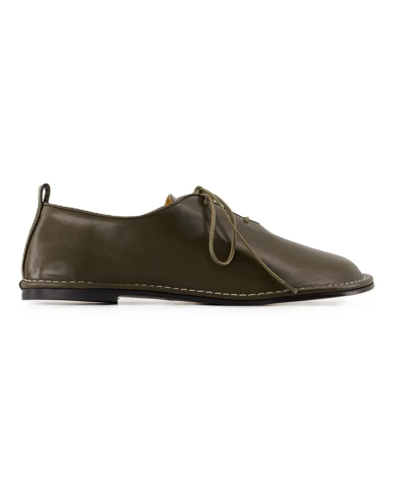 AMI Paris Men's One Cut Derbies -  Leather Khaki Calfskin Shoes Flat-Shoes Khaki