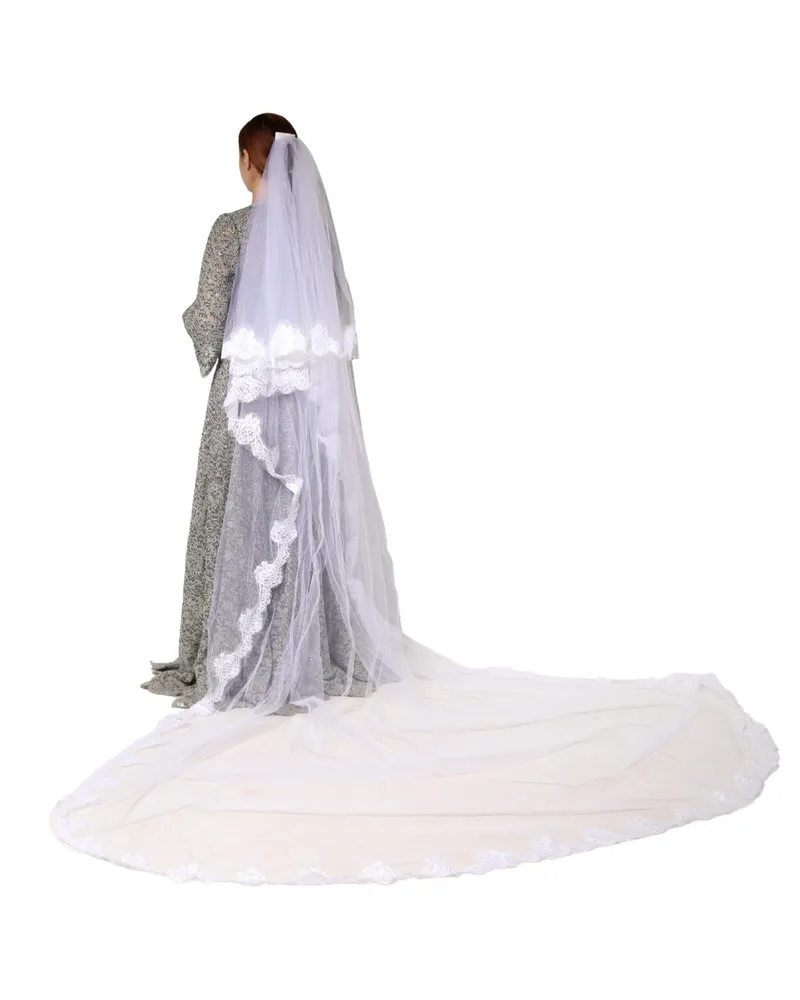Dolce & Gabbana Women's White Floral Lacenylon Floor Length 3m Long Veil Nylon Cotton Accessory White