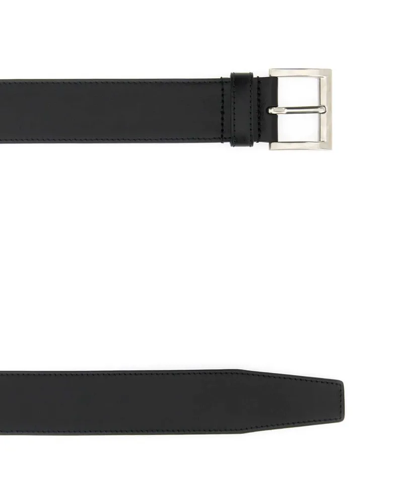 Prada Women's Black Leather Belt Nero Exterior: Calf Cinture Black