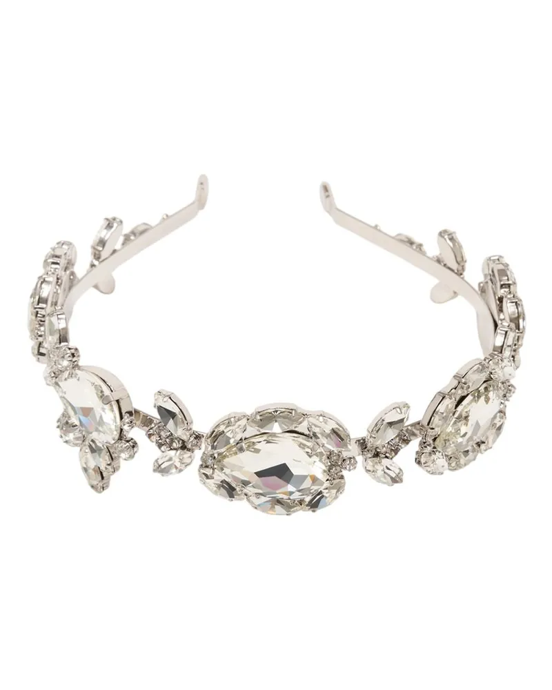 Self-Portrait Women's Multi-Crystal Headband Silver Pearls Headbands Silver