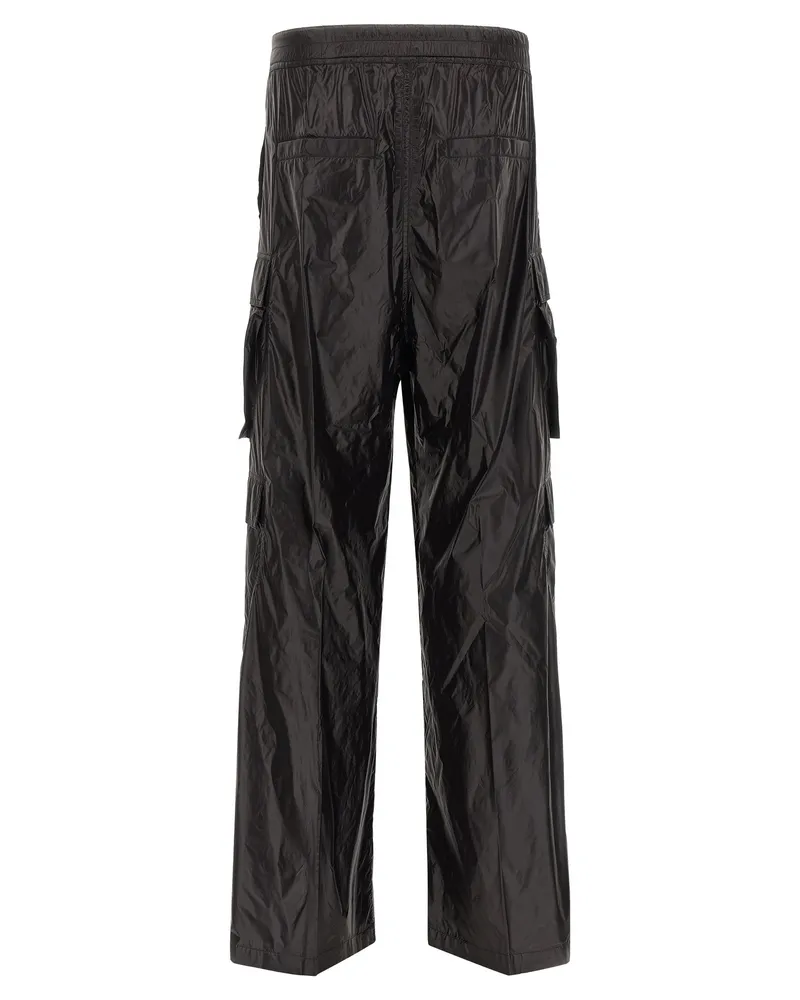 Rick Owens Men Black Nylon Cargo Pants Black