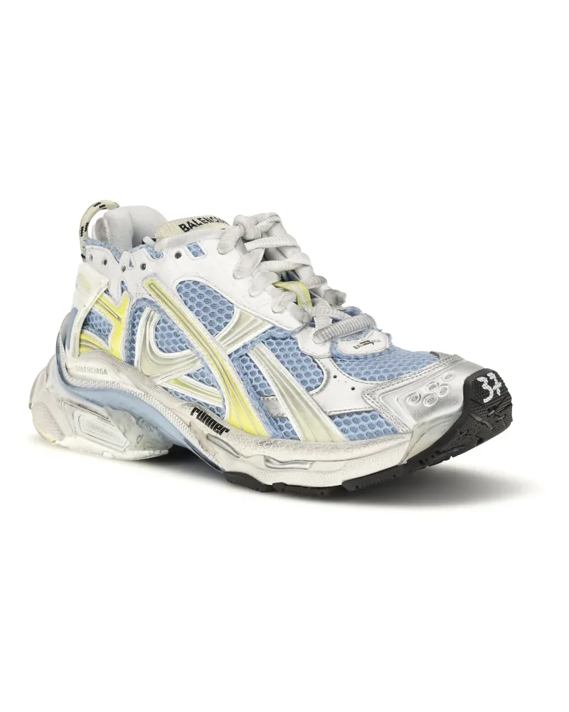 Balenciaga Women's Runner Mesh Sneakers Blu-Yellow-White Blu/yellow/white Multicolor