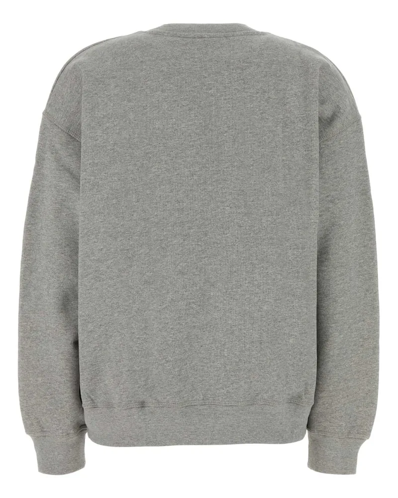 Ganni Women's Grey Cotton Sweatshirt Paloma Exterior: Organic Maglieria Sweater Gray