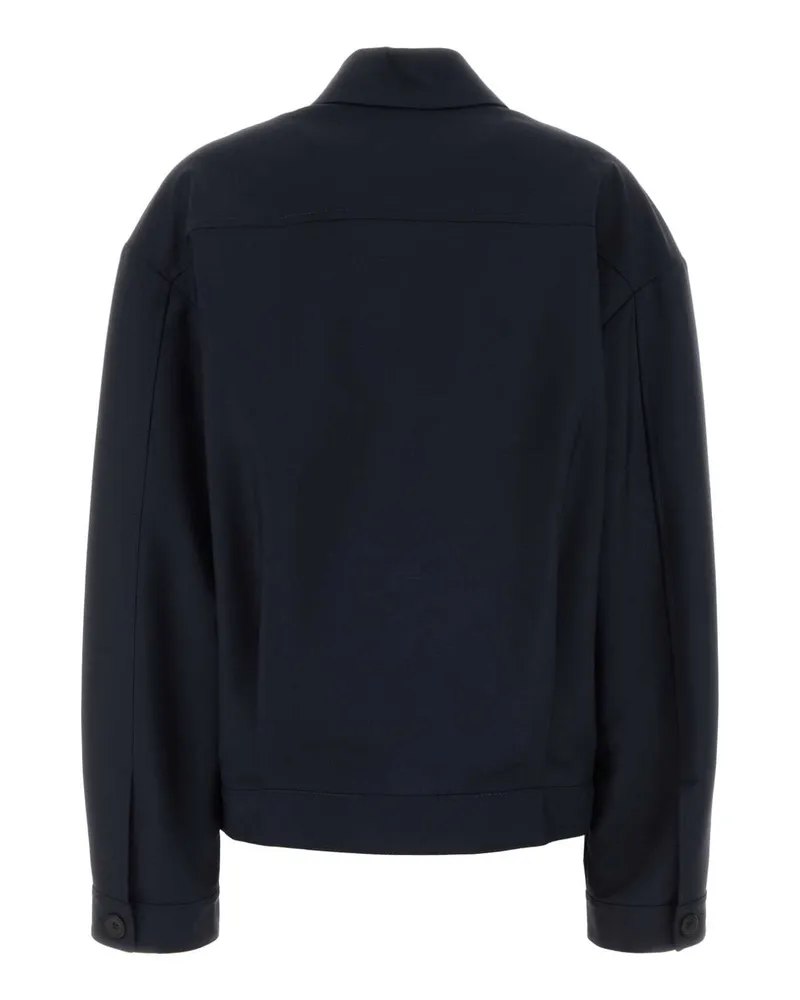 Miu Miu Women's Navy Blue Mohair Blend Jacket Exterior: Virgin Wool Giubbini Navy