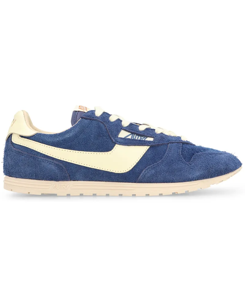AUTRY Men's Windspin Low-Top Sneakers Blue Nylon Trainers Blue