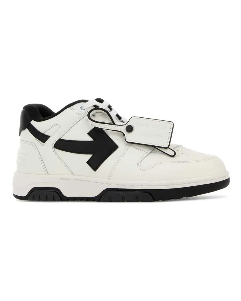 OFF-WHITE Men's White Leather Out Of Office Sneakers Whiteblack White