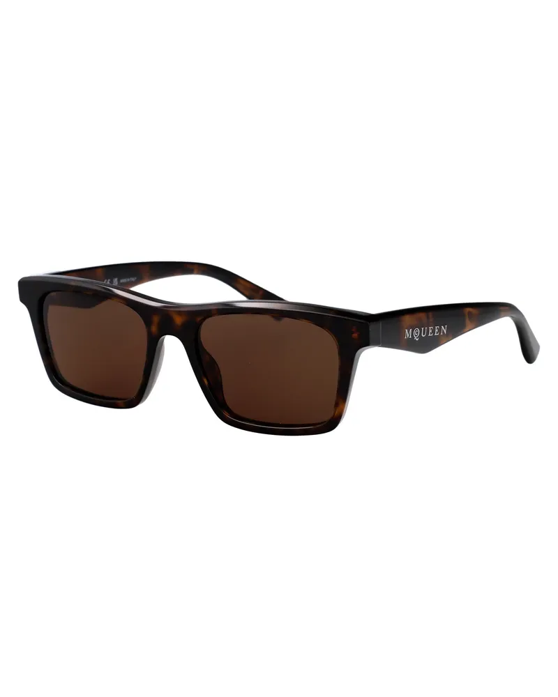 Alexander McQueen AM0472S Tortoiseshell Injected Sunglasses — Brown Brown