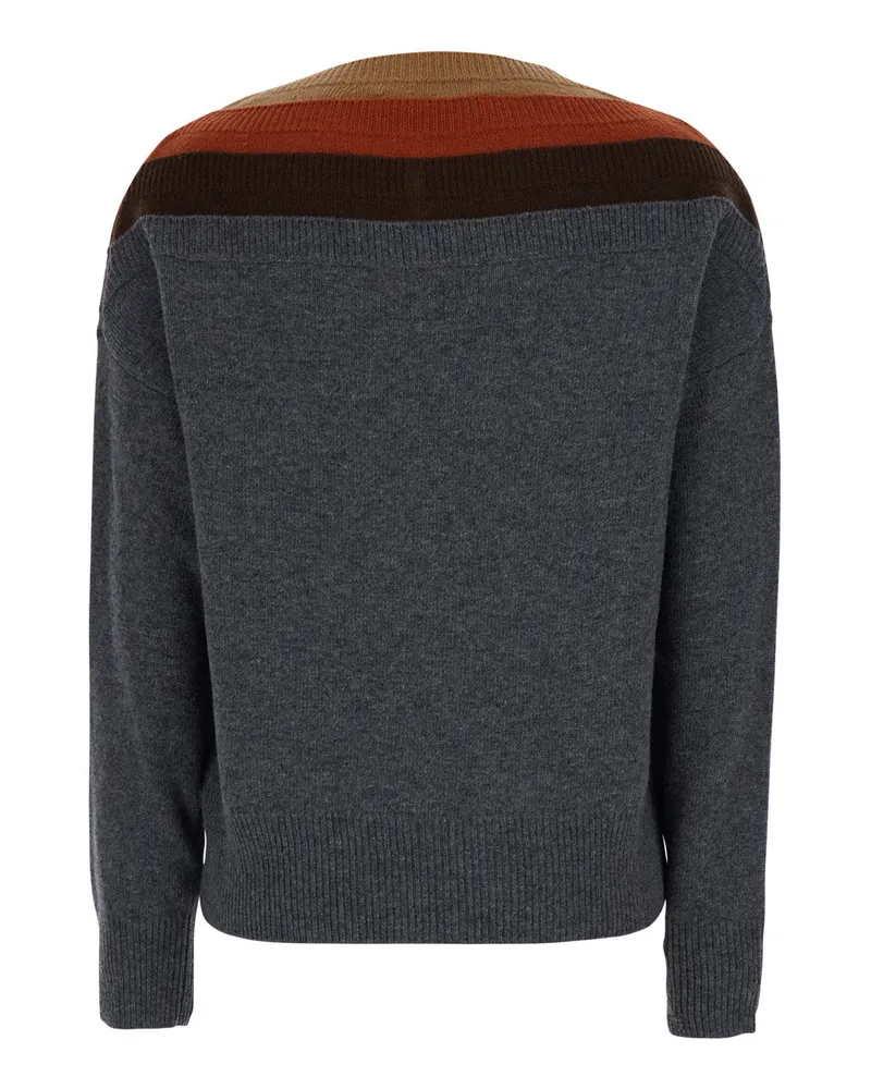 Jucca Colorblock Knit Sweater — Gray Gray