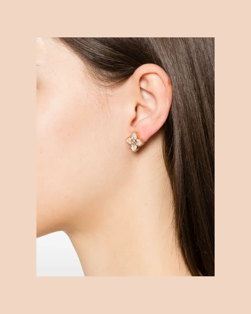 Roberto Coin Women's 18k Rose Gold Princess Flower Multi-Stone Earrings Ss25 W Rose
