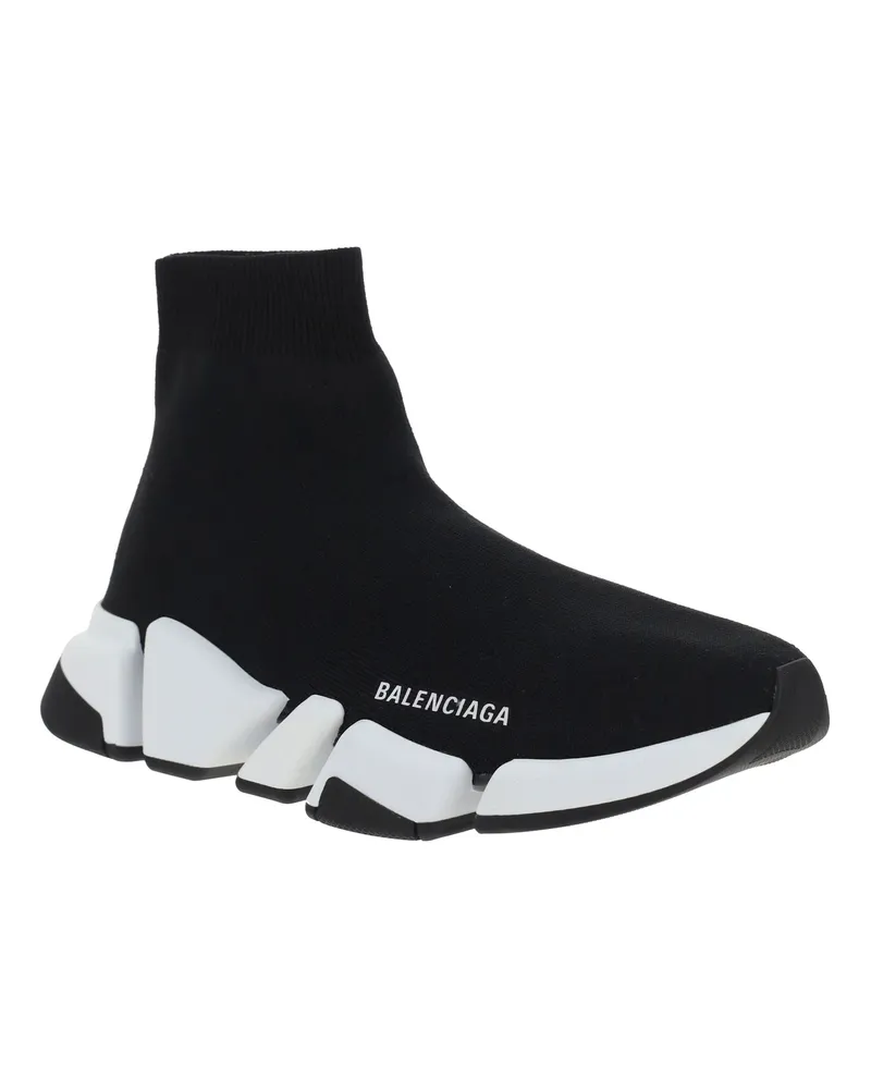 Balenciaga Women's Sneakers Speed Black-White Black-White-Black Polyester Trainers Black/white/black Black