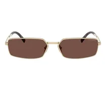 Women's Sunglasses Brown-Gold Metal Eyewear - Brown/gold