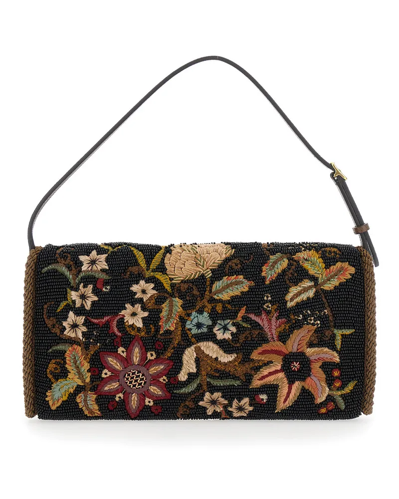 Valentino Garavani Women's Shoulder Bag Vlogo Multicolour Silk Black