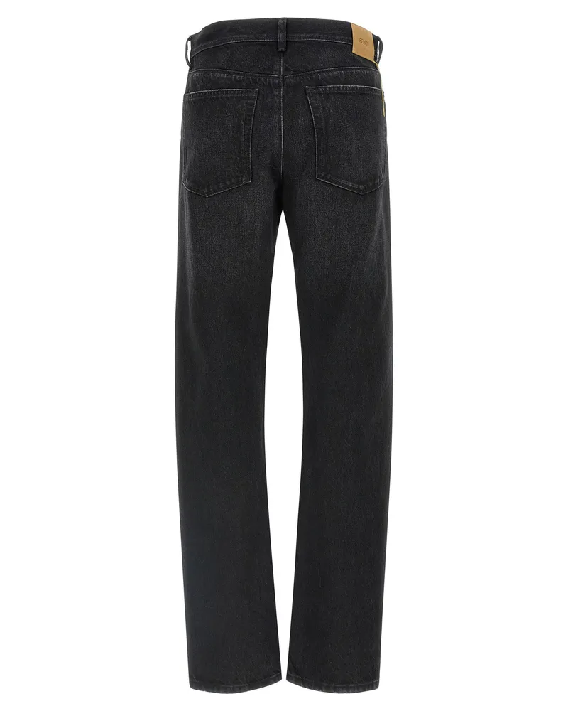 Fendi Stone-Washed Cotton Denim Jeans — Black Black
