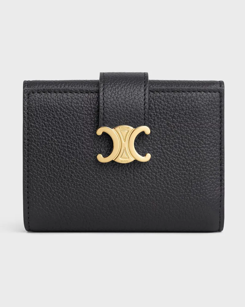 Celine Women's Fine Strap Wallet Black Petite Maroquinerie Black