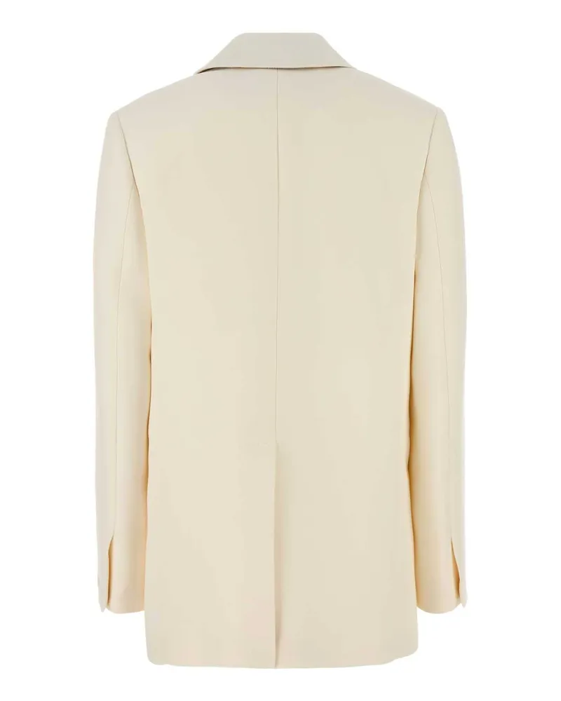Fendi Women's Tuxedo Blazer White Wool Silk Blazers White
