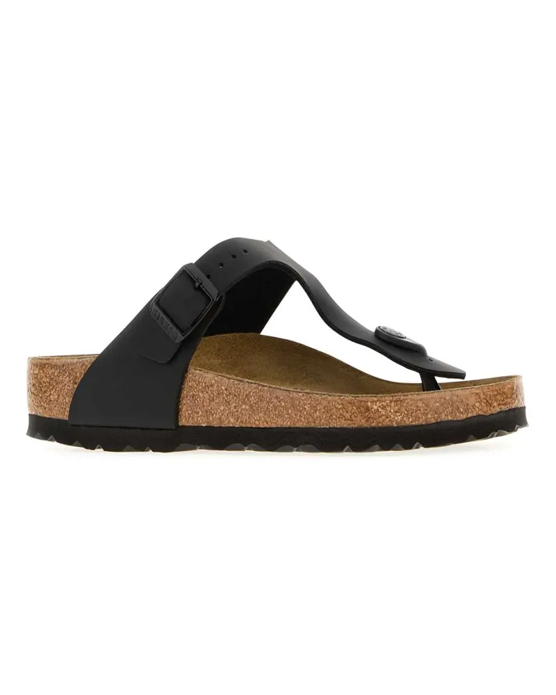 Birkenstock Women's Sandal Black Leather Flats Black