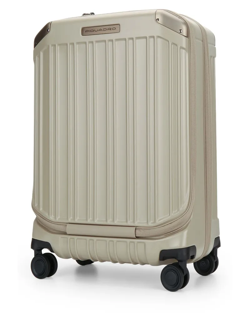 Piquadro Men's Trolley Cabin Front_ Middle Open 4 Ruote Polic_esp Beo Valigie Suitcases Beige