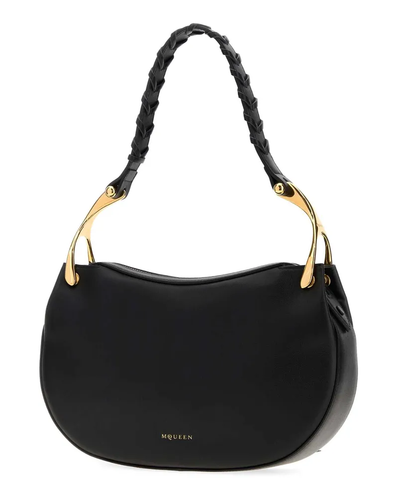 Alexander McQueen Blackgold Calf Skin Borse A Mano Bag Black