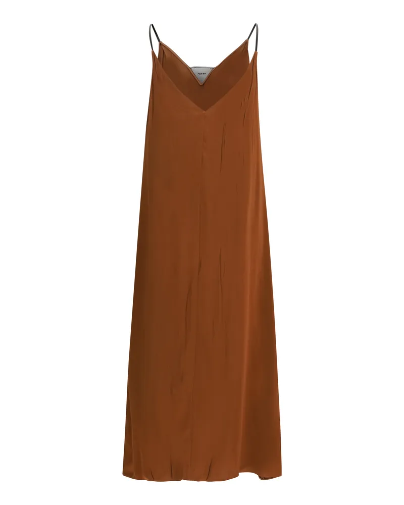 Prada Women's V-Neck Long Dress Tabacco Acetate; Viscose Brown