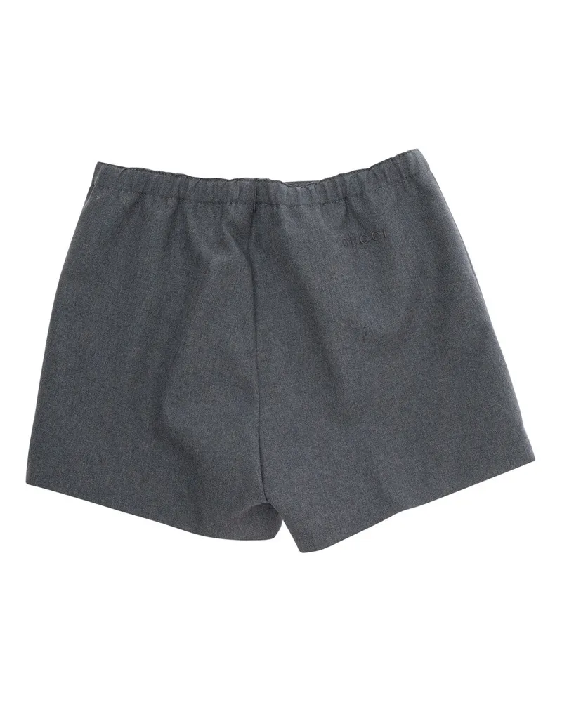 Gucci Unisex Grey Shorts With Elastic Waist Fabric Gray