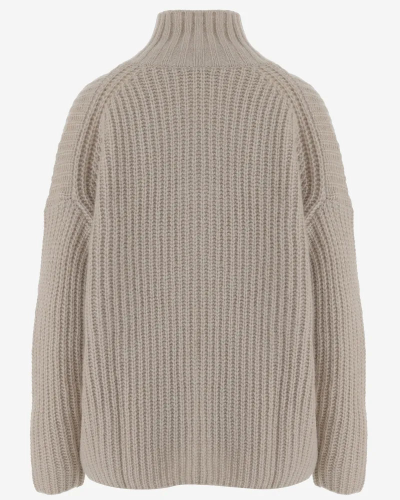 ALLUDE Women's V-Neck Sweater Cashmere And Silk Beige Beige