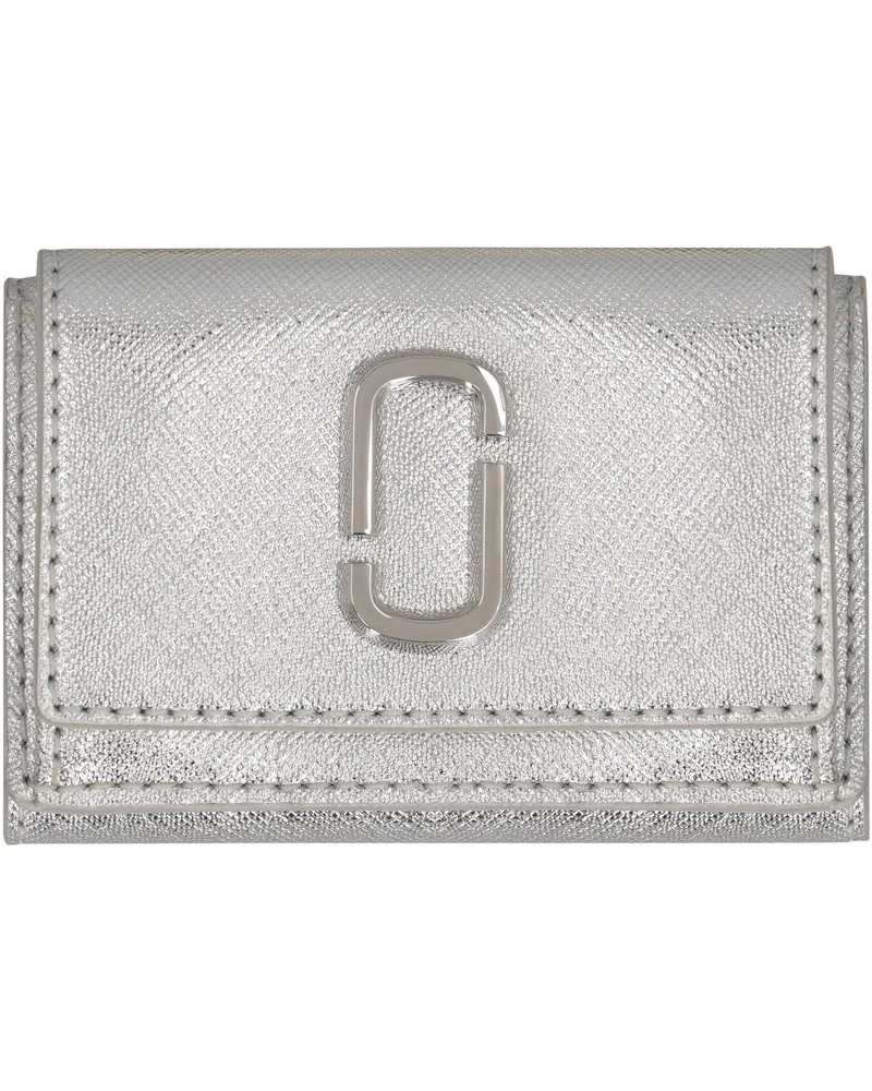 Marc Jacobs Women's Wallet Mini Snapshot Silver Cow Hide & Purses Silver