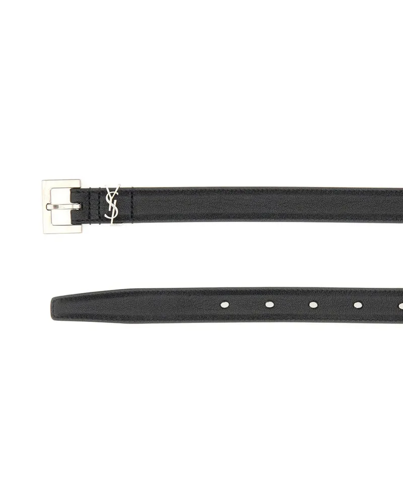 Saint Laurent Cassandre Belt — Black 