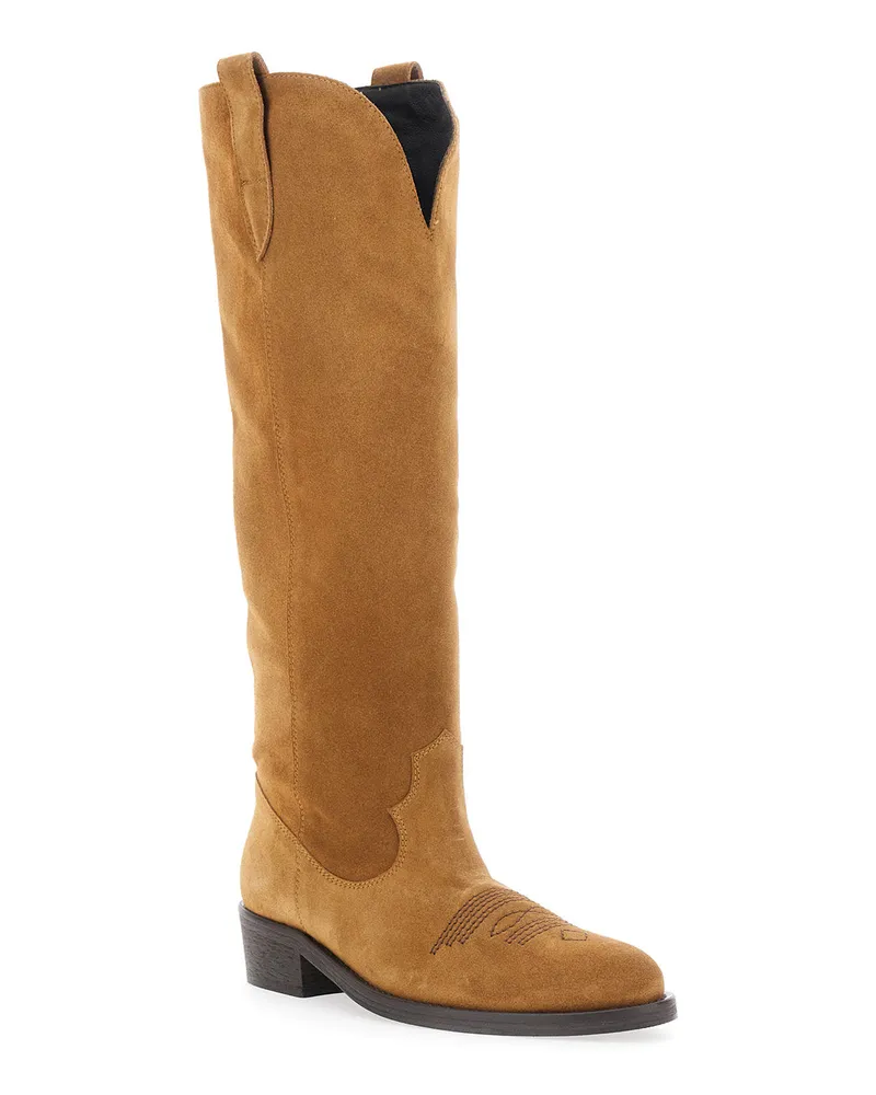 Via Roma 15 Women's Boots Suede Beige Beige