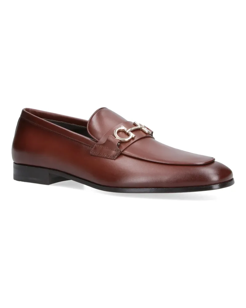 Ferragamo Men's Flat Shoes Brown Leather Brown