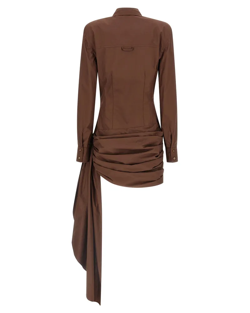 Giuseppe di Morabito Cotton Poplin Chemisier Dress — Brown Brown