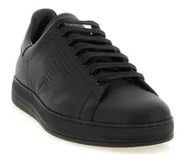 Men's Black Leather Low Top Sneakers