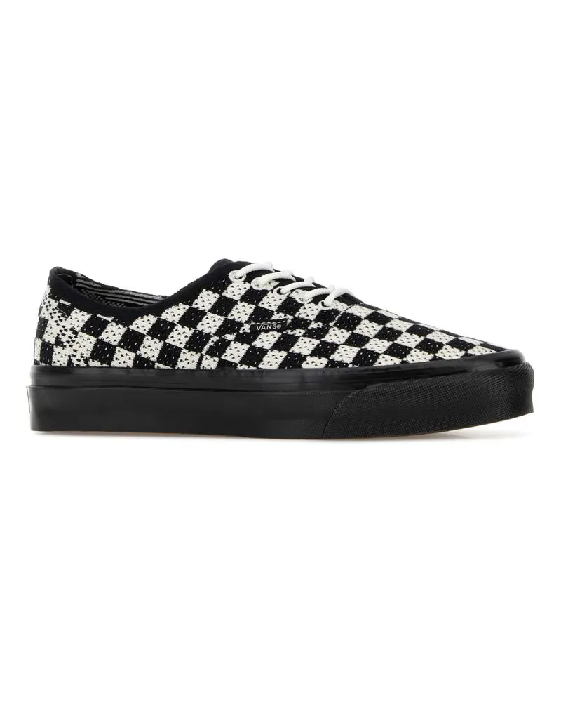 Vans Men's Embroidered Canvas Lx Authentic Sneakers Punkcheckblackmarshmallow Black