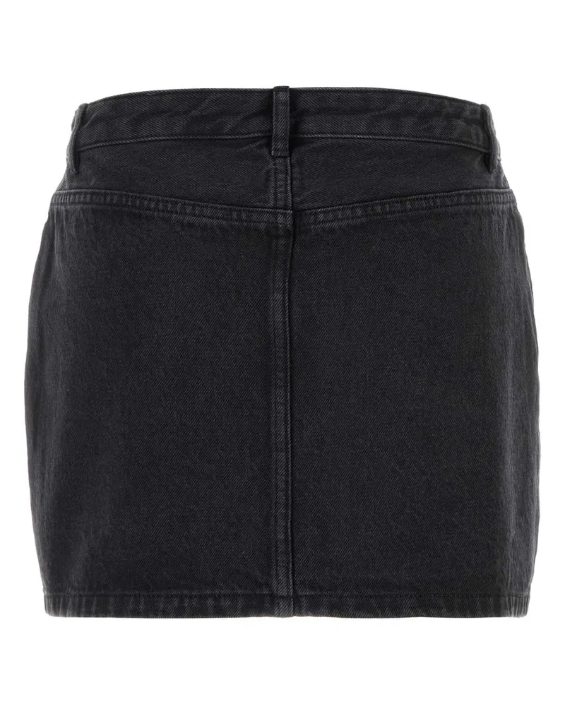 A.P.C. Women's Black Denim Mini Skirt Washedblack Exterior: Cotton Gonne Black