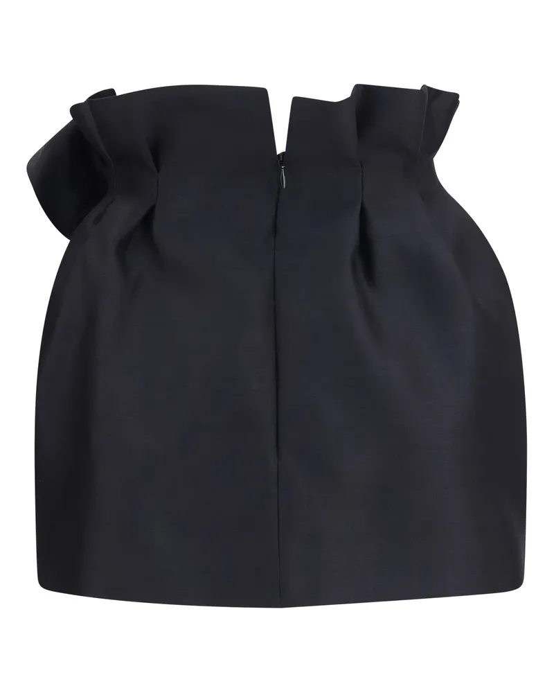 Magda Butrym Women's Wool And Silk Mini Skirt With Floral Details Black Merino Ovis Aries Black
