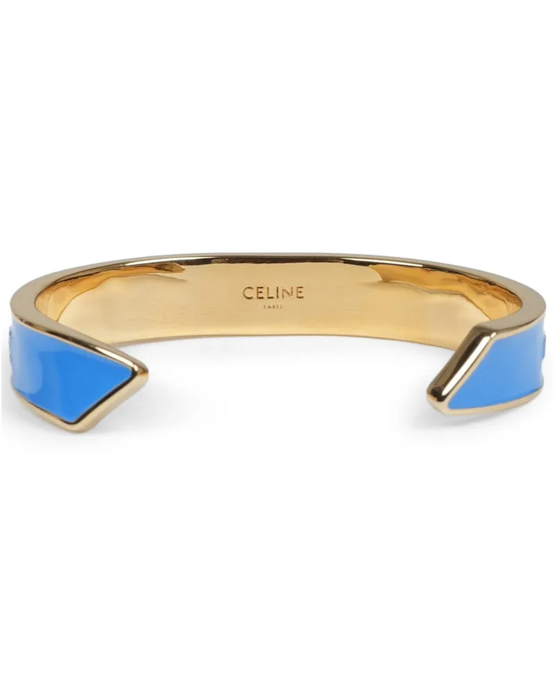Celine Logo-Embossed Enamel Bracelet — Blue Blue