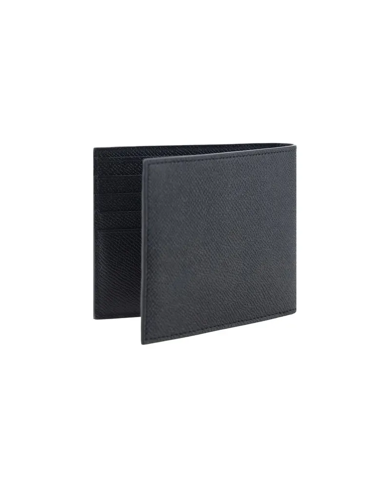 Ferragamo Men's Black Calf Leather Bos Taurus Wallet Black