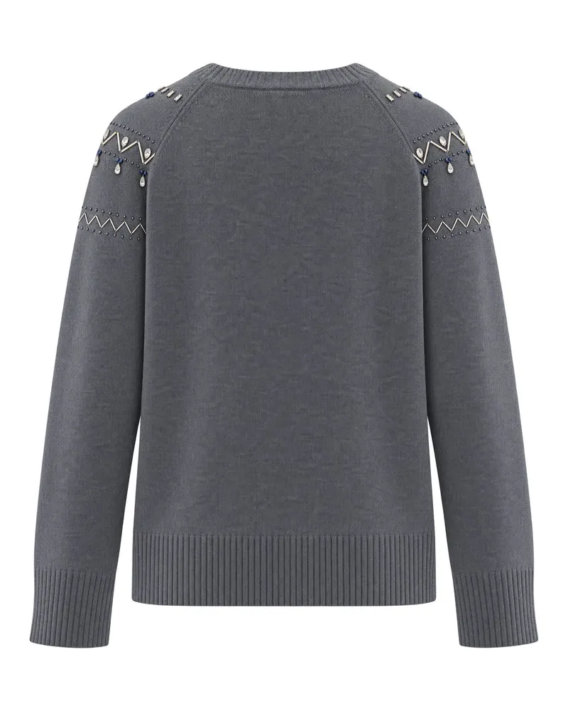 Liu Jo Jewel Jumper Sweater — Gray Gray