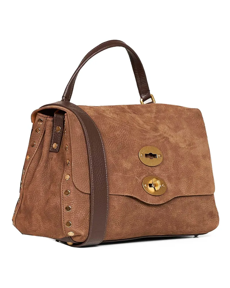 Zanellato Women's Handbag Small Postina Brown Bovine Leather Handbags Hand Bags Brown